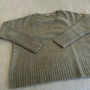 Not Monday Grey V- Neck Sweater Size M